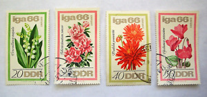 1966-German-DDR-Used- Set/4-SC # 841-844-International Flower Show