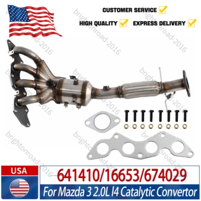 Catalytic Converter w/ Integrated Exhaust Manifold For Mazda 3 2004-2009 5 06-10 - Image 1 of 4