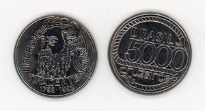 BRAZIL 1992 5000 Cruzeiros Tiradentes KM 625 UNC - Picture 1 of 3