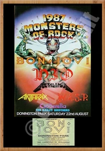  MONSTERS OF ROCK DONINGTON PARK UK 1987 POSTER AND TICKET  A4-A3-A2 SIZES - Picture 1 of 1