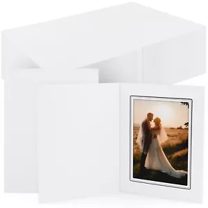 50 Pack 5x7 Photo Folders Cardboard Paper Picture Frame Greeting/Invitation Card - Picture 1 of 12
