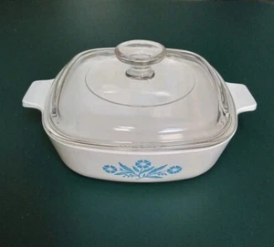 Cazuela vintage con sello azul de 1 cuarto de galón de aciano Corning Ware con tapa A-7-C - Imagen 1 de 7