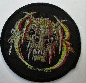 ALCHEMY COLLECTABLE RARE PATCH ENGLISH WOVEN  METAL SKULL COLLECTION REAPER - Picture 1 of 1