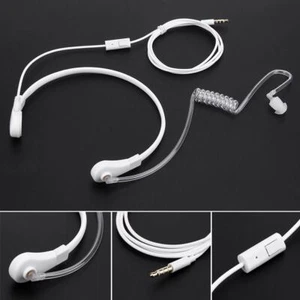3.5mm Throat Microphone Headset Covert Air Tube Earpiece for iPhone Android - Zdjęcie 1 z 8