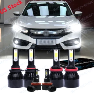 Kit combinado de bombillas LED altas/bajas + antiniebla para Honda Civic 2016 2017 2018 6x - Imagen 1 de 12