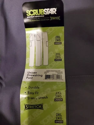 Pantalones Médicos Scrubstar Core Essentials Unisex Grises con Cordón Tallas S-3XL - NUEVOS CON ETIQUETAS Foto 1 de 4