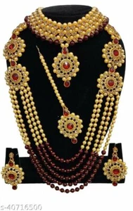 Indian Ethnic Bollywood Gold Plated Kundan Fashion Bridal Jewelry Necklace Set - Picture 1 of 5