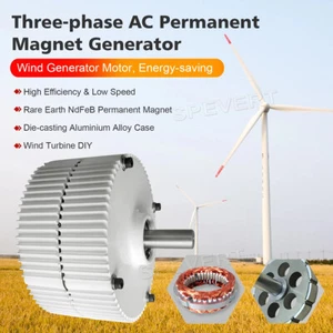 3000W 12V 24V 48V Wind Permanent Magnet Generator 3-Phase Synchronous Alternator - Foto 1 di 20
