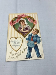 Tarjeta Postal de San Valentín A Jaeger De Colección Marinero y Niña Nº 31 Temprana Sin Usar - Imagen 1 de 6