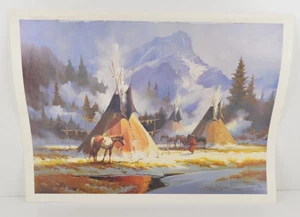 RARE Sherry L. Gribben Lithograph Limited Edition Print 191/300 Native Americans - Bild 1 von 9