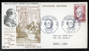 FRANCE 1967 FIRST DAY COVER, PIERRE-AUGUSTIN DE BEAUMARCHAIS !! HH24 - Picture 1 of 2