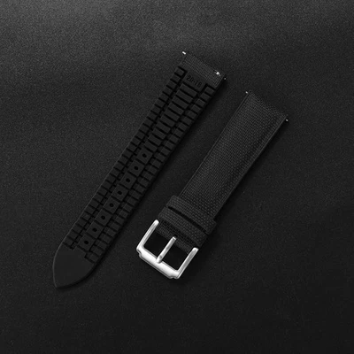 Correa de reloj de tela de vela de goma correa de reloj de lona de nailon de liberación rápida 18 mm-22 mm Foto 1 de 4
