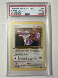 Pokemon PSA 10 1° Edizione Rattata 66/82 Team Rocket - Foto 1 di 2