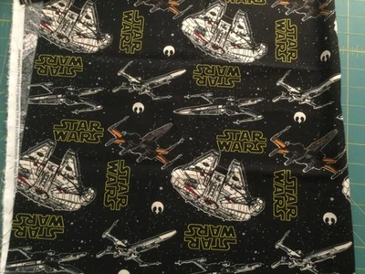 Остатки ткани Star Wars хлопок Millennium Falcon штурмовик черный синий серый - Изображение 1 из 4