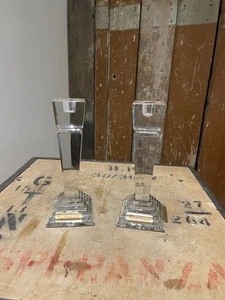 Modern Nachtmann Candlestick Holder Solid Lead Crystal Glass Tableware Germany - Picture 1 of 24