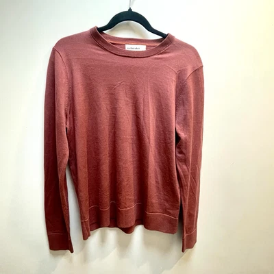 Icebreaker 100% Lana Capa Base Térmica Manga Larga Cuello Redondo Top Rojo Óxido Foto 1 de 4