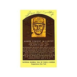Placa autografiada de Joe McCarthy de la corte (auténtica JSA) - Imagen 1 de 1