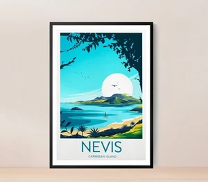 Nevis Caribbean Island Perfect Travel Poster Choose Your Size - Picture 1 of 1