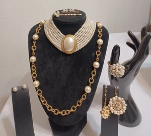 Vintage Kunstperlen Schmuck Konvolut - Bild 1 von 16