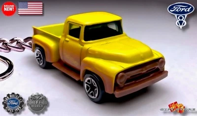 🎁🚦🆕 VERY RARE KEYCHAIN 1953~1956 YELLOW FORD F100 PICKUP TRUCK💕NICE GIFT💕🎁 - Image 1 of 4