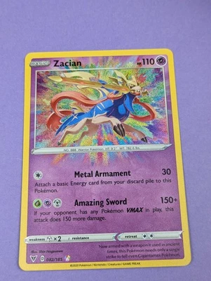 Zacian - 082/185 - Amazing Rare Holo Vivid Voltage - Pokemon Card - NM - Image 1 of 3