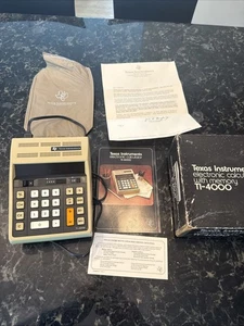 Texas Instruments TI-4000 Desktop Calculator WORKING Manual Box Cover Letter - Picture 1 of 10