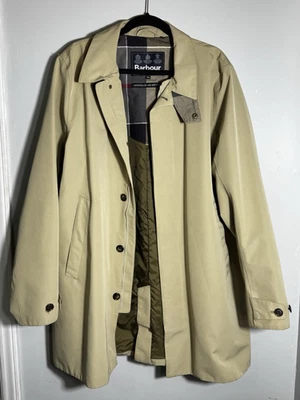 Barbour Colt Jacket Men's XL Beige Waterproof Dress Tartan Trench Coat - Image 1 of 4