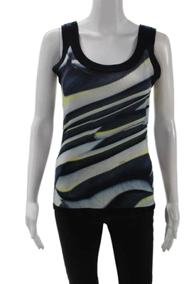 Camiseta sin mangas Escada para mujer básica negra lana virgen seda viscosa gráfico talla S Foto 1 de 4