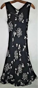 Robbie Bee Dress Black Silk/Chiffon Lined Floral Size 6 - Picture 1 of 9