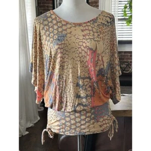 NWT LASCANA Drawstring Waist Dress SIZE 36/38 U.S. 4-6 SMALL Orange Multi - Picture 1 of 5