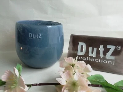 Dutz Collection Vase Pot Jeans D= 13 cm Glas rund Glasvase Teelicht blau - Bild 1 von 4