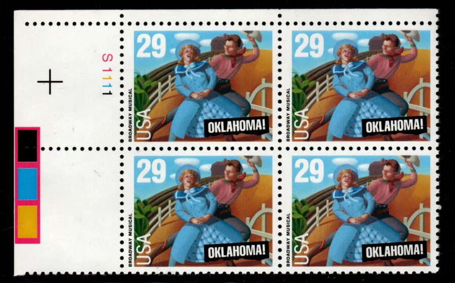 ALLYS STAMPS US Plate Block Scott #2722 29c Oklahoma! [4] MNH F/VF [STK] - Image 1 of 1
