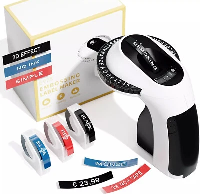 DYMO Omega Präge Beschriftungsgerät Schriftband 9mm 3D Embossing Label Maker - Bild 1 von 4