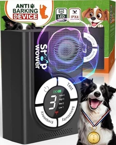 9 Modes Anti Barking Device for Dogs โUp to 50 Ft Range, Ultrasonic Dog Bark - Picture 1 of 6