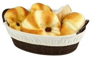Korb mit Baumwollfutter für Brot Gebäck Snack Kunststoff oval rund rechteckig - Bild 1 von 13