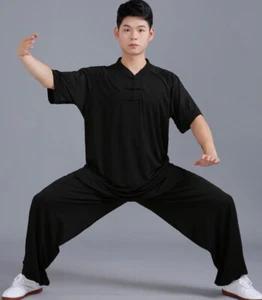 Silk Chinese Kung Fu Tai Chi Shirt Pants Martial Arts Wingchun Uniform Outfit - Picture 1 of 24