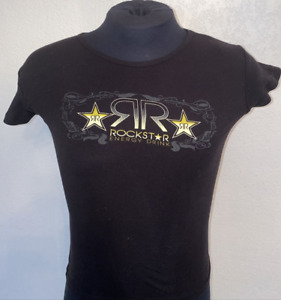 Rock Star Energy Drink T-Shirt Damen klein schwarz RR kurzärmelig