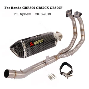 For Honda CBR500R CB500X CB500F 2013-2022 Whole System Exhaust Tips Front Pipe - Picture 1 of 12