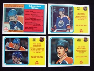 1982-83 O-Pee-Chee OPC WAYNE GRETZKY KARTEN 4 VERSCHIEDENE NR-MT - Bild 1 von 2