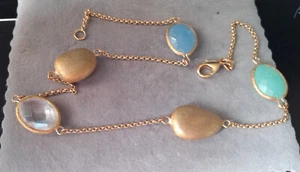 16 kt vergoldete Kette von Rivka Friedman, 45 cm Länge mit verschiedenen Schmuck - Bild 1 von 4