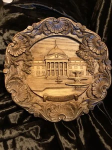 Vintage German Wood Wall Plate Plaque Handcarved W/Original Box - Picture 1 of 7