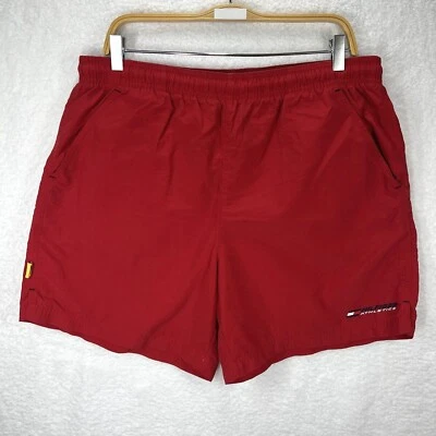 Tommy Hilfiger Swim Trunks Mens Large Red Board Shorts Vintage 90s Athletic - Image 1 of 4