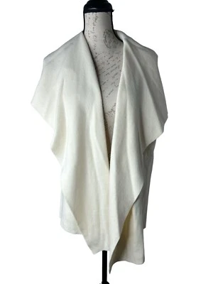 Vineyard Vines 无袖瀑布式开衫羊绒羊毛混纺象牙色 S 码 — 第 1/4 张图片