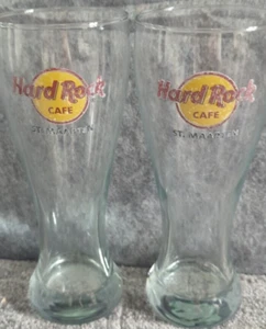 Hard Rock Cafe St Maarten Pint Glasses X2 - Picture 1 of 10
