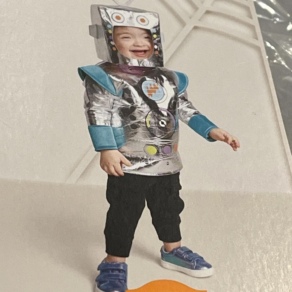 Hyde & EEK Baby Infant Robot Outfit 6-12 Month Halloween Costume Silver