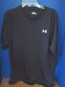 UNDER ARMOUR~Navy Blue Short Sleeve HEATGEAR  ATHLETIC TEE SHIRT~Men's XL - Picture 1 of 3