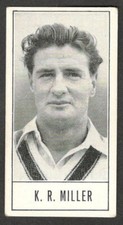 CRICKET TRADE CARD Barratt & Co 1957 Test Cricketers Series B K R MILLER