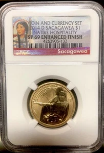 2014 Sacagawea Dollar NGC SP69💥FLAWLESS COIN💥ENHANCED FINISH EARLY RED BANNER - Picture 1 of 4