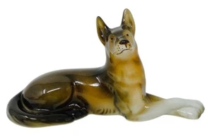 "FIGURA DE PERRO PASTOR ALEMÁN 6"", PORCELANA ROYAL DUX BOHEMIA, MARCADA" - Imagen 1 de 8