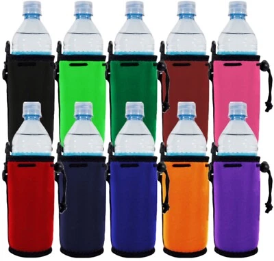 COOLIE JUNCTION Blank Neoprene Water Bottle Coolie With Clip: Choose Color and Quantity